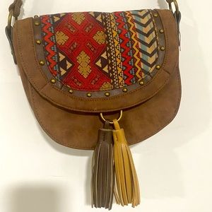 Western Print Saddle Style Purse
